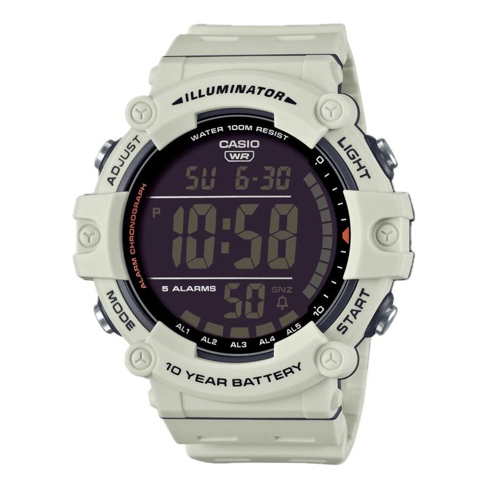 Casio Men’s White Digital Watch with Black Dial - AE-1500WH-8B2V